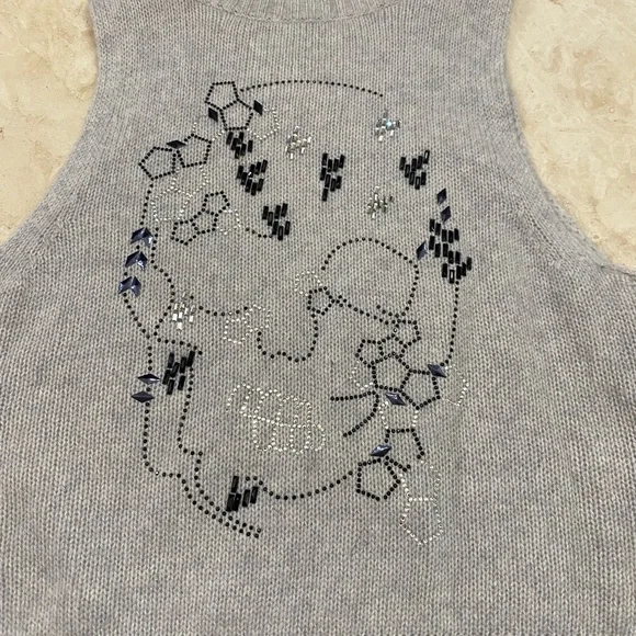 Skull cashmere sleeveless top size s - Picture 5 of 9